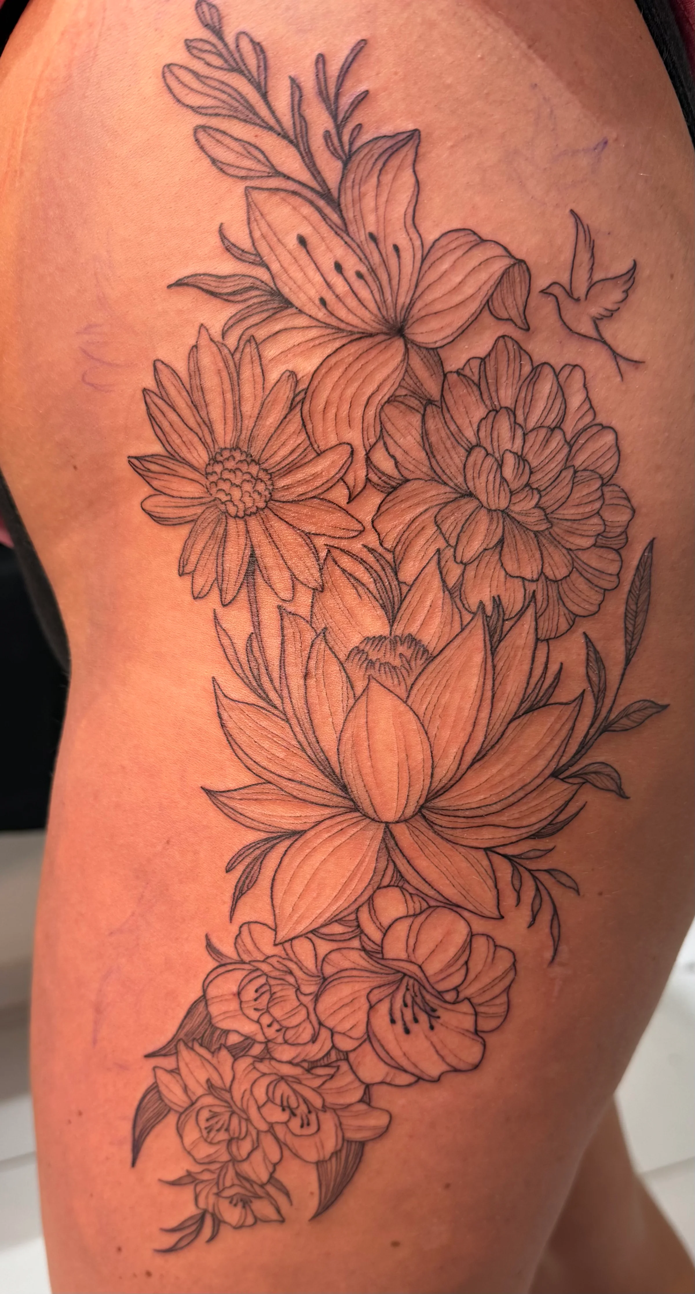 Detailed blackwork tattoo artwork